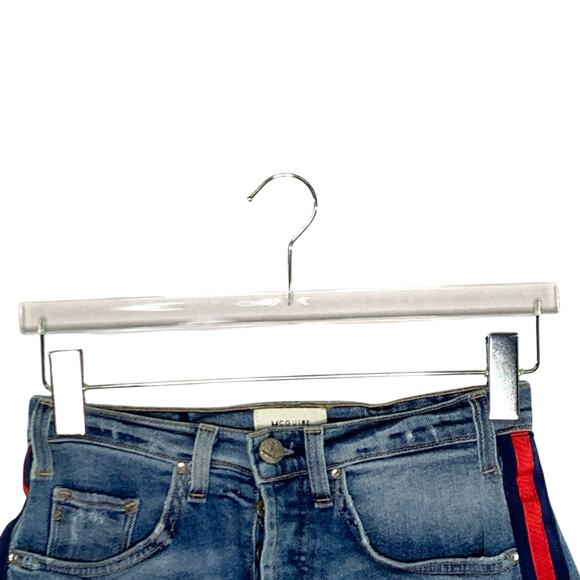 McGuire 25 Striped Side Cutoff Shorts Ibiza Distressed Denim Micro Shorts - Picture 5 of 10